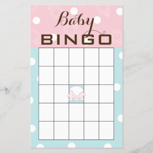 Babydusche BINGO "PINK BLUE BABY" Flyer (Vorne)
