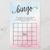 Babydusche Bingo Pink/Blue Paper Spielkarte Flyer (Vorne)