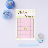 Babydusche BINGO Pink Green OWL Flyer (Einzeln)