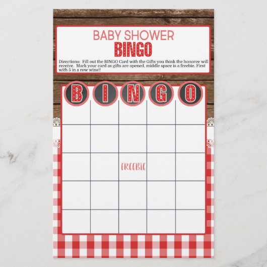Babydusche BINGO - Red Baby Q (Vorderseite)