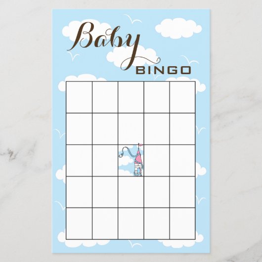 Babydusche BINGO Rosa/Blau/Schloss Flyer (Vorne)