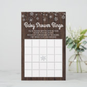 Babydusche Bingo Rustic Snowflake Baby Bingo Card (Stehend Vorderseite)