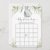 Babydusche Bingo-Spiel geschlechtsneutral Elefant Einladung (Vorderseite)