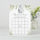 Babydusche Bingo-Spiel geschlechtsneutral Elefant Einladung (Stehend Vorderseite)