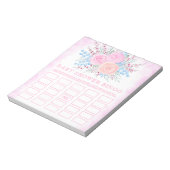 Babydusche Bingo Wasserfarbe Bouquet Pink Roses Notizblock (Rotiert)