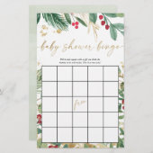 Babydusche Bingo Weihnachtsgrün Gold (Vorne/Hinten)