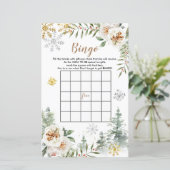 Babydusche Bingo Winter Weiße Pinienbäume (Stehend Vorderseite)