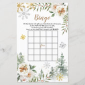 Babydusche Bingo Winter Weiße Pinienbäume (Vorderseite)