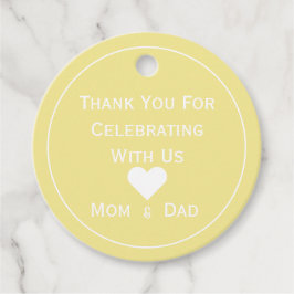 Babydusche blassgelb und weiß geschenkanhänger