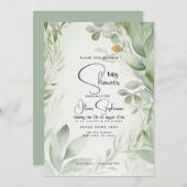 Babydusche - Blattfarbe Einladung (Vorne/Hinten)