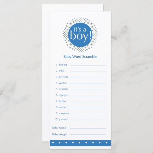 Babydusche - blau (Vorne/Hinten)