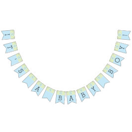 Babydusche Blau/Dolphin, Frack-Banner Wimpelkette