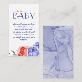 Babydusche Blau Elegante Blumenbücher für Baby Begleitkarte