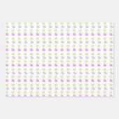 Babydusche blau, Lila, grün, rosa Herz Geschenkpapier Set (Vorderseite 2)