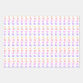 Babydusche blau, Lila, grün, rosa Herz Geschenkpapier Set (Vorderseite 3)