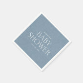 Babydusche Blau niedlich personalisiert Serviette (Ecke)