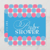 Babydusche Blau & Rosa Einladung (Vorne/Hinten)
