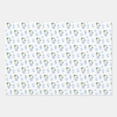 Babydusche, blau und weiß geschenkpapier set (Vorderseite)