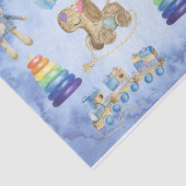 Babydusche Blau Wasserfarbe Vintages Spielzeug Seidenpapier (Ausschnitt)