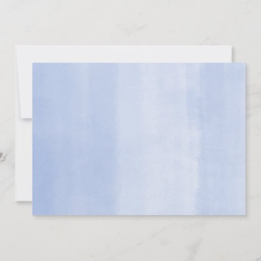 Babydusche, blaue Elefantenwasserfarben Einladung (Rückseite)