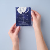 Babydusche blauen Ballon Einladung Flyer (Gruppe)