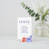 Babydusche Blauer Eleganter Blumenbilderverkleidun Begleitkarte (Stehend Vorderseite)