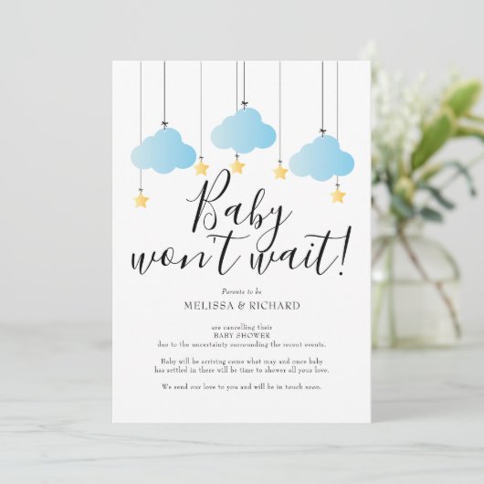 Babydusche, Blauer Sprinkle-Junge-Karte Einladung (Stehend Vorderseite)