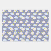 Babydusche blaues Aquarellpapier Geschenkpapier Set (Vorderseite 3)