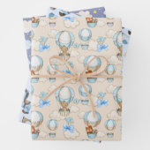 Babydusche blaues Aquarellpapier Geschenkpapier Set (Beispiel)