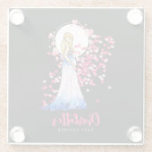 Babydusche Blonde Lady in Maternity Long Dress Glasuntersetzer (Rückseite)