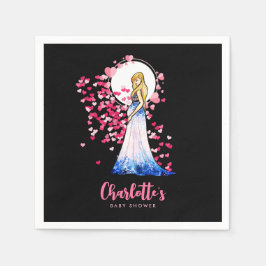 Babydusche Blonde Lady in Maternity Long Dress Serviette