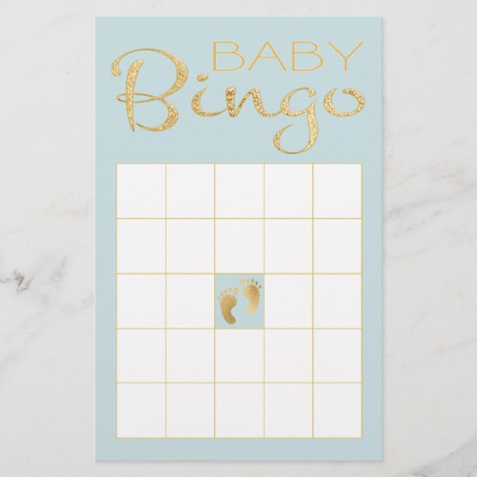 Babydusche BLUE BINGO "Gold/Blue Classic" Flyer (Vorne)