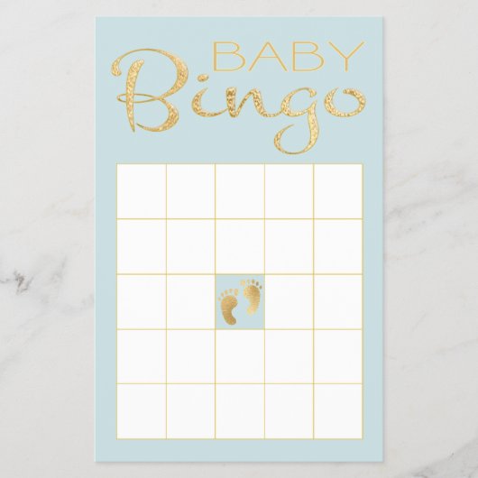 Babydusche BLUE BINGO "Gold/Blue Classic" Flyer (Vorne)