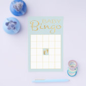 Babydusche BLUE BINGO "Gold/Blue Classic" Flyer (Einzeln)