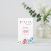 Babydusche Blue Blush Pink Blume Windelwanne Begleitkarte (Stehend Vorderseite)