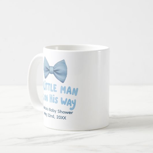 Babydusche Blue Bow Krawatte Little Man Tasse (Vorderseite Links)