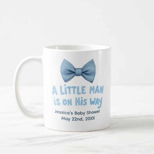 Babydusche Blue Bow Krawatte Little Man Tasse (Links)