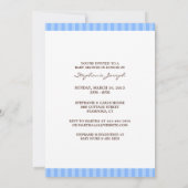 Babydusche Blue Brown Flat Einladung (Rückseite)