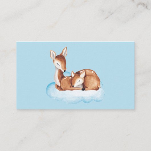 Babydusche Blue Cloud Deer Diaper Raffle Begleitkarte (Rückseite)