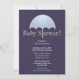 Babydusche Blue Flat Einladung