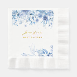 Babydusche Blue Floral Drop Blue Coined Luncheon Serviette
