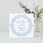 Babydusche Blue Greenery Moderne Niedlich Mandala (Stehend Vorderseite)