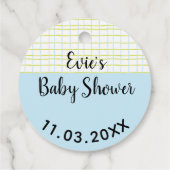 Babydusche Blue Owl in einem Baum Geschenkanhänger (Rückseite)