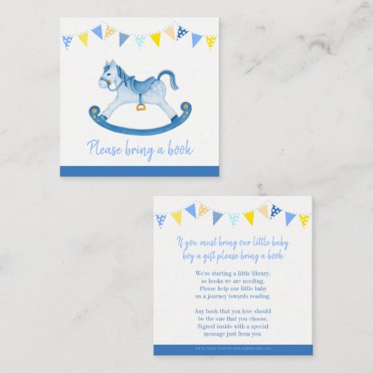 Babydusche Blue Rock Buchkarten Begleitkarte (Vorne/Hinten)