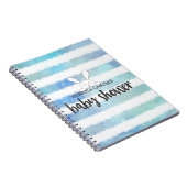 Babydusche Blue Stripe White Bunny Rabbit Guest Notizblock (Rechte Seite)