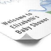 Babydusche Blue Teapot und Blume Willkommen Poster (Ecke)