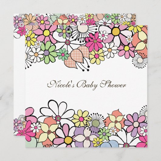 Babydusche blüht durch individuelle Einladung (Vorne/Hinten)