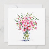 Babydusche Blume Bouquet mit Babybett Einladung (Vorderseite)