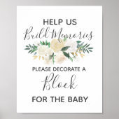 Babydusche Blume Erstellen Sie ein Blockaktivitäts Poster (Vorne)