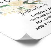 Babydusche Blume Headband Station Aktivität Poster (Ecke)